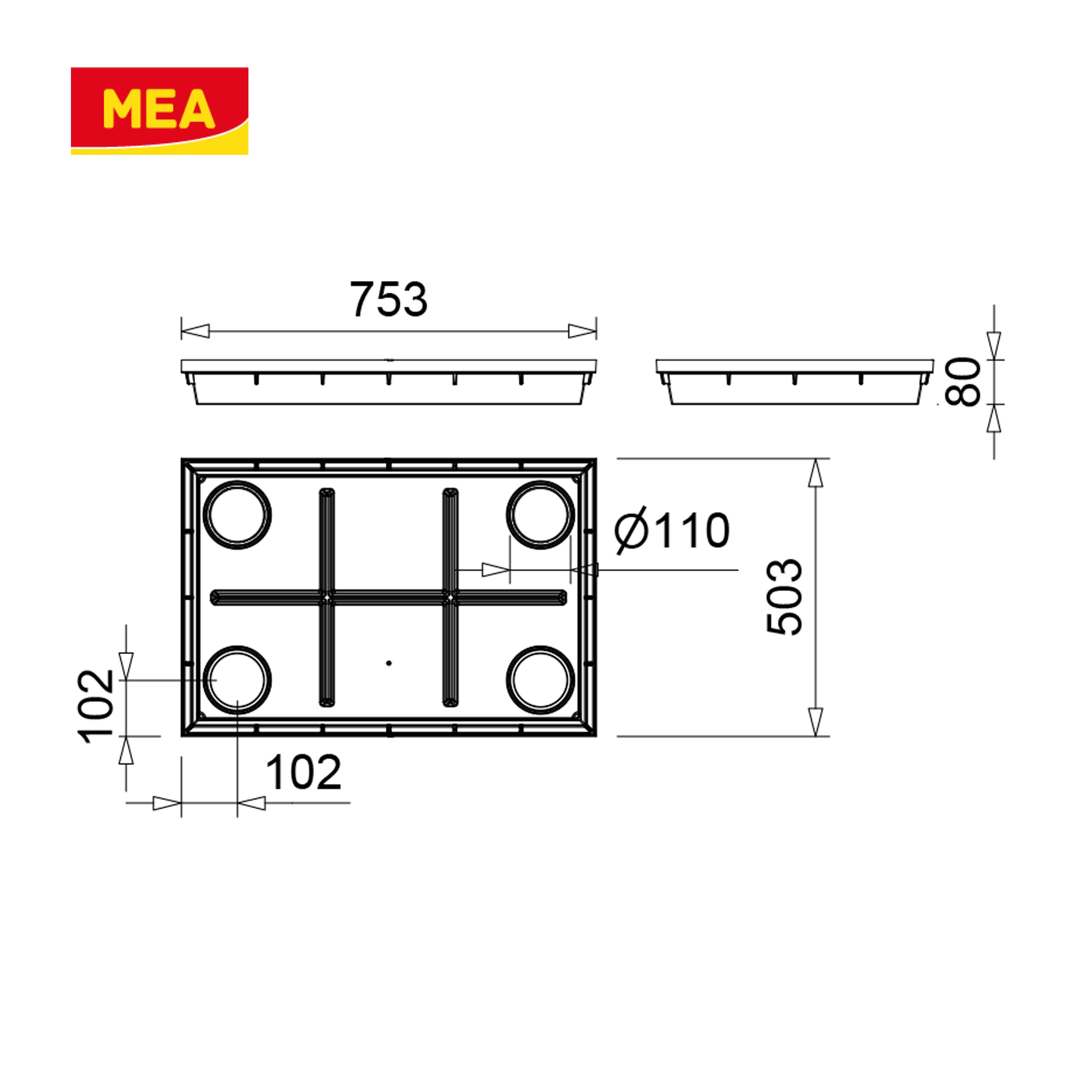 Dessin technique et dimensionnement d'un paillassons encastrables en SMC – solutions robustes et esthétiques pour entrées propres, adaptées aux environnements à fort passage.
