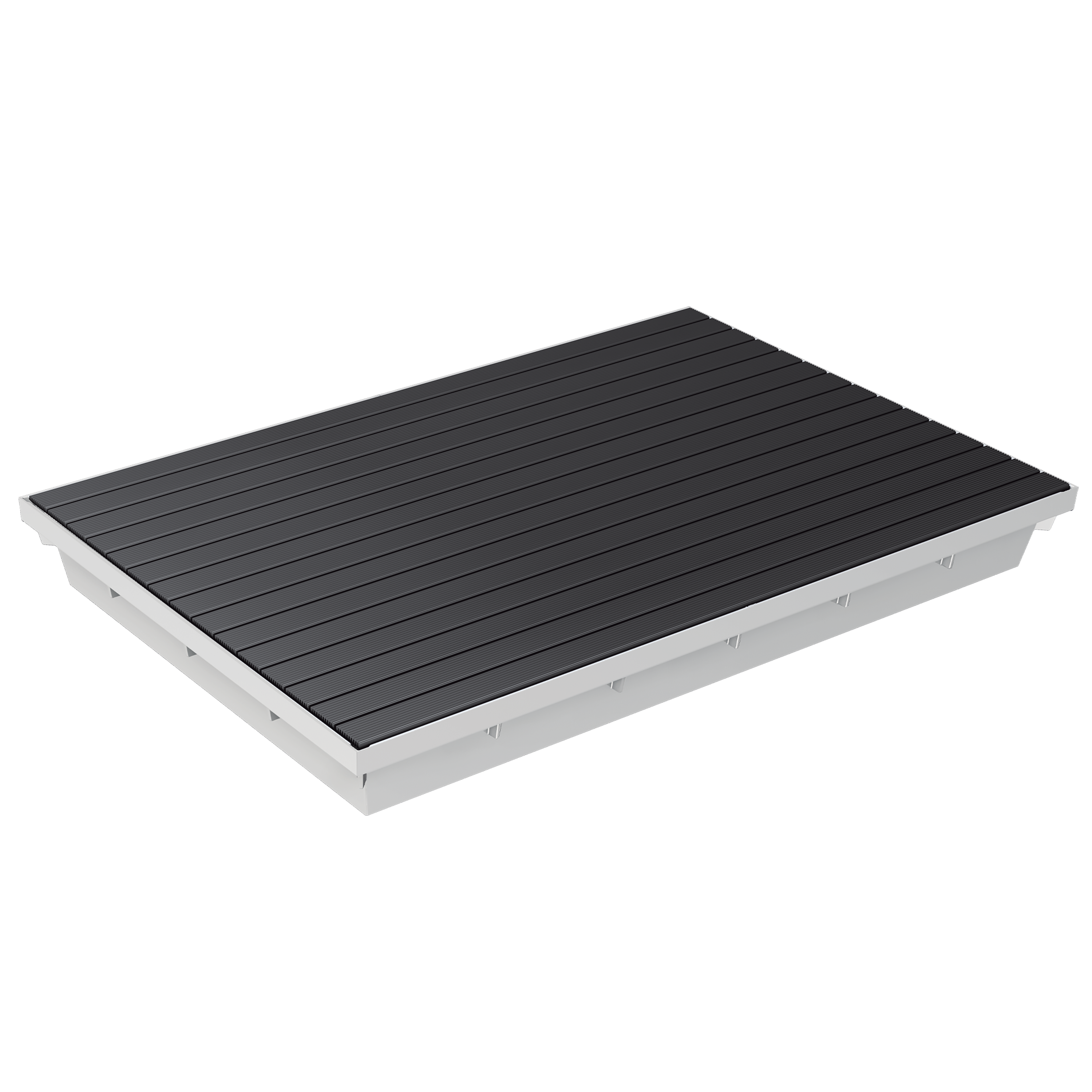 Paillassons encastrables en SMC avec tapis caoutchouc – solutions robustes et esthétiques pour entrées propres, adaptées aux environnements à fort passage. Norme PMR - classe de charge A15.