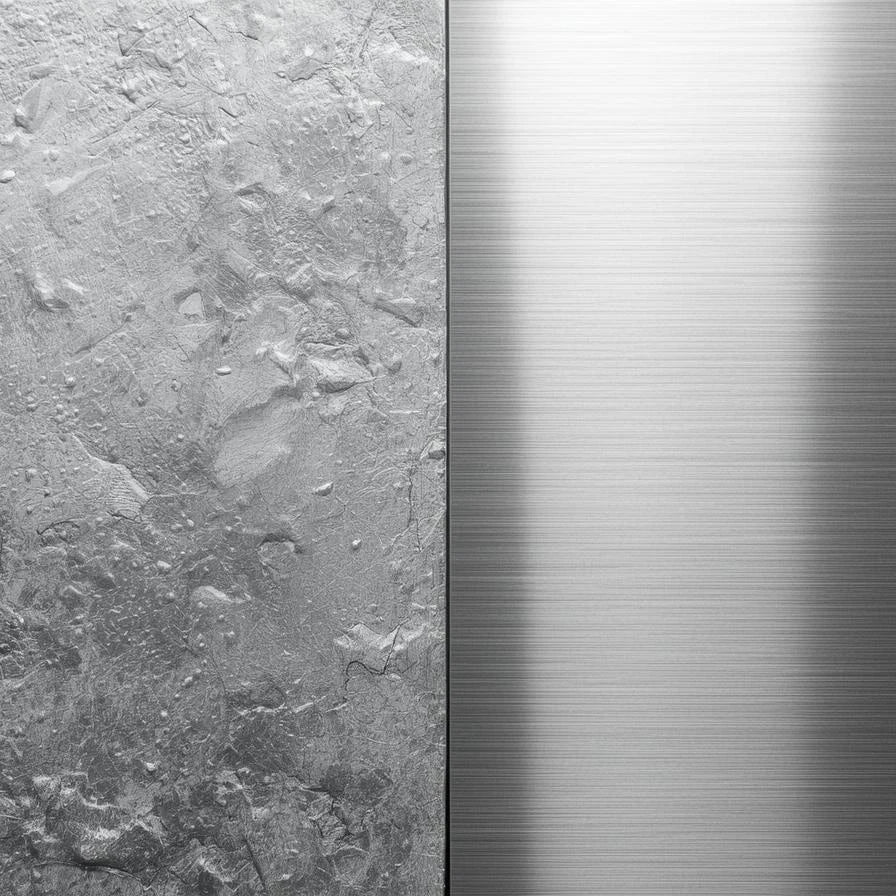 représentation visuel d'acier galvanisé et inoxydable.