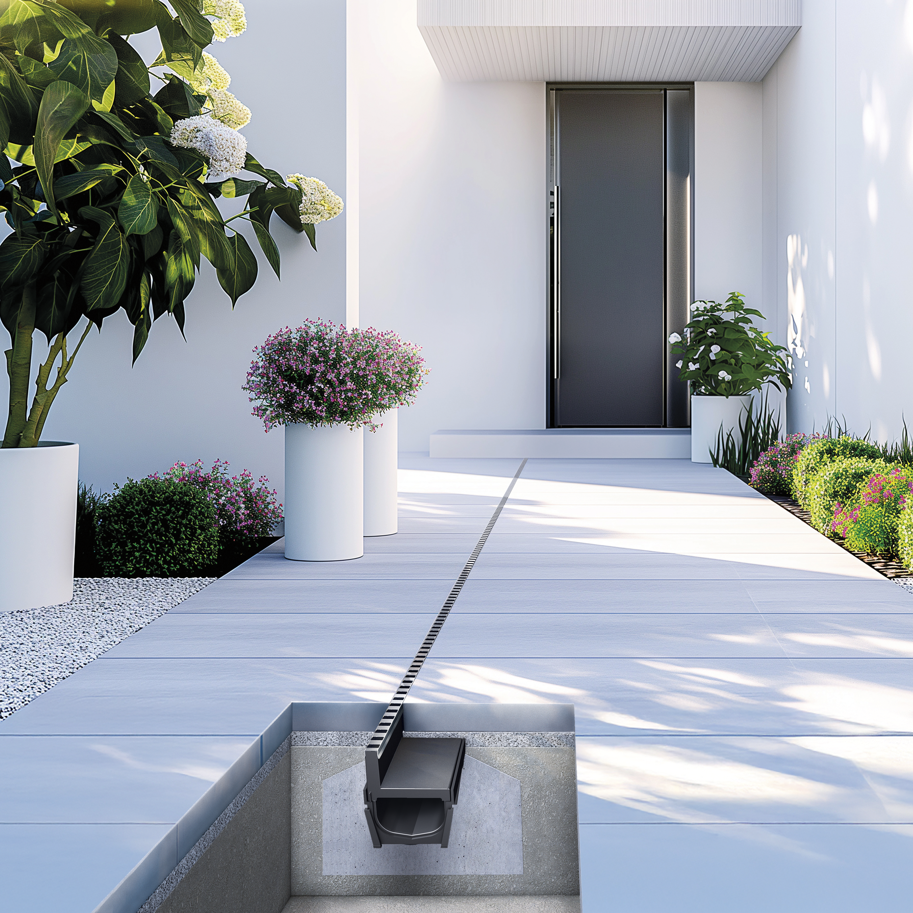 Visuel d'application du MEAPARK_TS-C_E-Blade dans une allée.