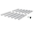 Pack de 12 caniveaux décoratifs en SMC DECOSTONE avec tôle perforée en acier galvanisé - Résiste au gel - classe de charge A15 - adaptés pour terrasse, jardin et façade.