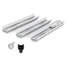 Pack de 3 caniveaux décoratifs en SMC DECOSTONE avec tôle perforée en acier galvanisé - Résiste au gel - classe de charge A15 - adaptés pour terrasse, jardin et façade.