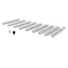 Pack de 9 caniveaux décoratifs en SMC DECOSTONE avec tôle perforée en acier galvanisé - Résiste au gel - classe de charge A15 - adaptés pour terrasse, jardin et façade.
