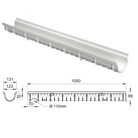 Caniveau décoratif en SMC DECOSTONE avec tôle perforée en acier galvanisé - Résiste au gel - classe de charge A15 - adapté pour terrasse, jardin et façade.