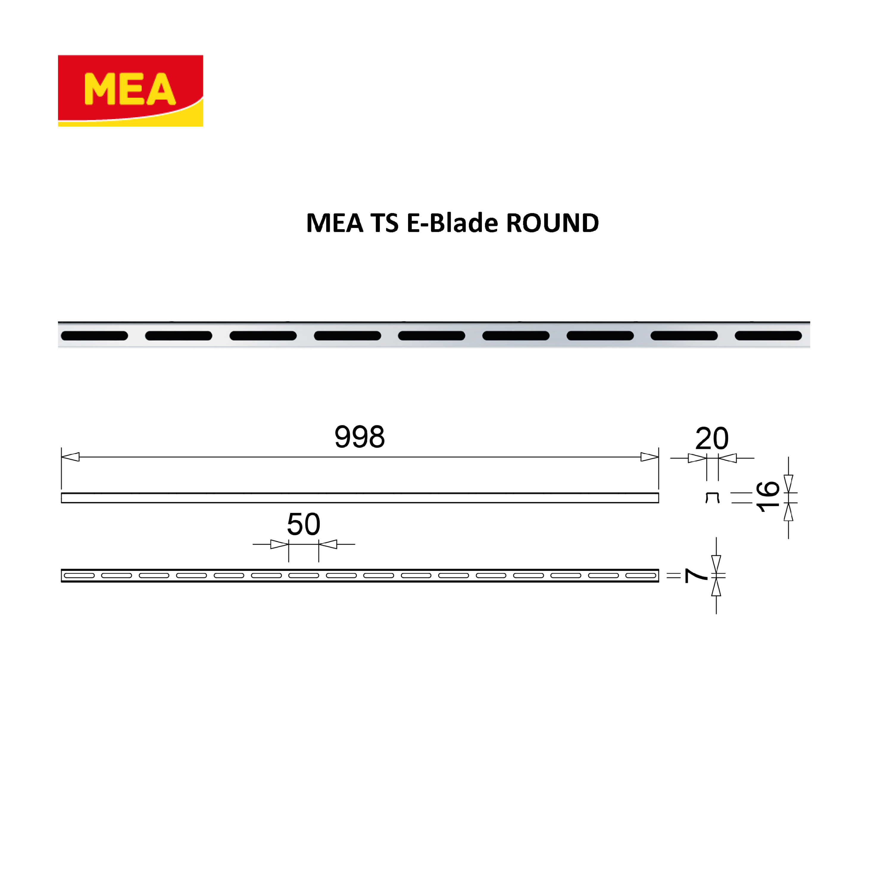 Profil inox 304 Eblade R pour caniveau MEAPARK en plastique recyclé avec fente en polypropylène - Classe de charge A15 - Norme PMR - Facile à poser. Adapté pour terrasse, jardin, entrée de bâtiment et piscine.