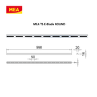 Profil inox 304 Eblade R pour caniveau MEAPARK en plastique recyclé avec fente en polypropylène - Classe de charge A15 - Norme PMR - Facile à poser. Adapté pour terrasse, jardin, entrée de bâtiment et piscine.