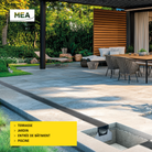 Caniveaux MEAPARK avec grille longitudinale noire en plastique recyclé adaptés pour terrasse, jardin, entrée de bâtiment et piscine - Classe de charge A15 - Norme PMR - Facile à poser.