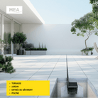 Caniveau discret MEAPARK en plastique recyclé avec fente TSC en polypropylène - Classe de charge A15 - Norme PMR - Facile à poser. Adapté pour terrasse, jardin, entrée de bâtiment et piscine.
