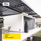 Caniveau en plastique recyclé MEAPARK avec grille en acier galvanisé - Classe de charge A15 - norme PMR - Made in Germany - adapté pour terrasse, jardin et entrée de bâtiment.