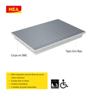 Paillassons encastrables en SMC avec tapis rips gris – solutions robustes et esthétiques pour entrées propres, adaptées aux environnements à fort passage. Norme PMR - classe de charge A15.