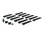 Pack de 12 caniveaux MEAPARK en plastique recyclé avec grille polyamide de classe de charge B125 - design et discret - norme PMR - Adaptés pour terrasse, jardin, entrée de garage, entrée de bâtiment, parking et zone urbaine. 