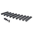 Pack de 9 caniveaux MEAPARK en plastique recyclé avec fente en polypropylène et profil inox 304 Eblade B - Classe de charge A15 - Norme PMR - Facile à poser. Vendu avec kit d'accessoires complet.