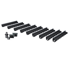 Pack de 9 caniveaux MEAPARK en plastique recyclé avec fente en polypropylène et profil inox 304 Eblade S - Classe de charge A15 - Norme PMR - Facile à poser. Vendu avec kit d'accessoires complet.