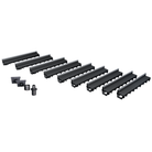 Pack de 9 caniveaux MEAPARK en plastique recyclé avec fente en polypropylène et profil inox 304 Eblade R - Classe de charge A15 - Norme PMR - Facile à poser. Vendu avec kit d'accessoires complet.