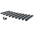 Pack de 9 caniveaux MEAPARK avec grille longitudinale noire en plastique recyclé - Classe de charge A15 - Norme PMR - Facile à poser. 