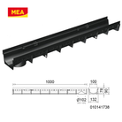 Caniveau MEAPARK en plastique recyclé avec grille polyamide de classe de charge B125 - design et discret - norme PMR - Adapté pour terrasse, jardin, entrée de garage, entrée de bâtiment, parking et zone urbaine. 