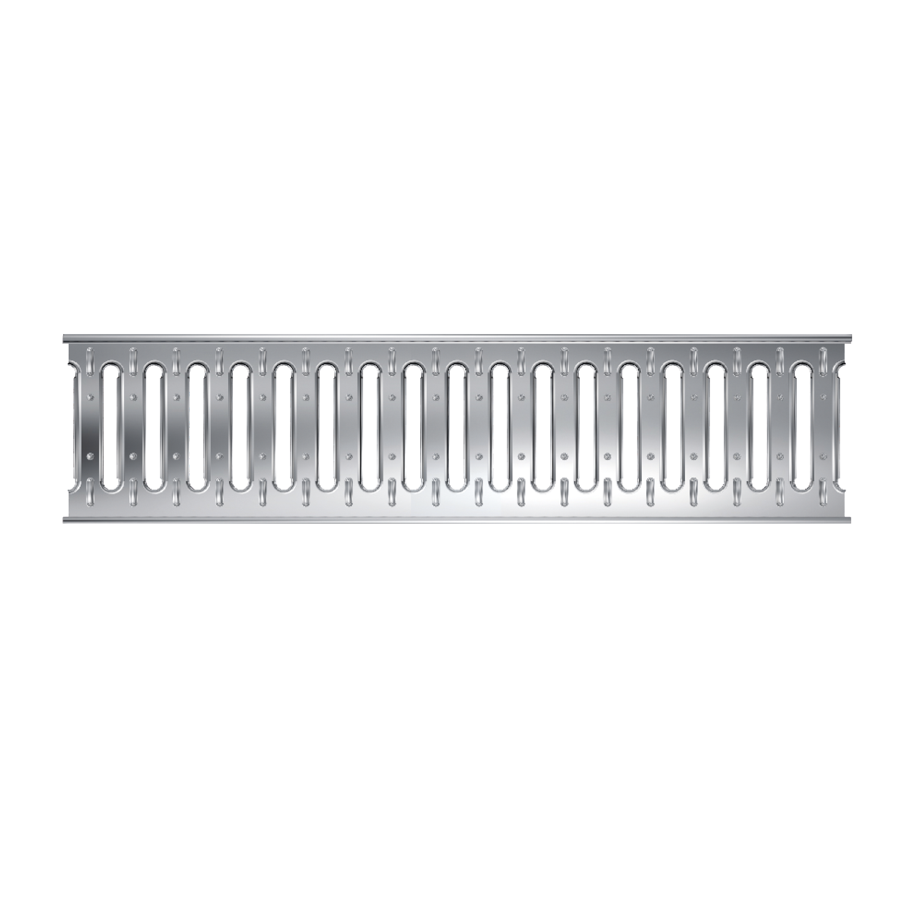 Grille de caniveau 1m en acier galvanisé - classe de charge A15 - compatible avec caniveau MEAPARK