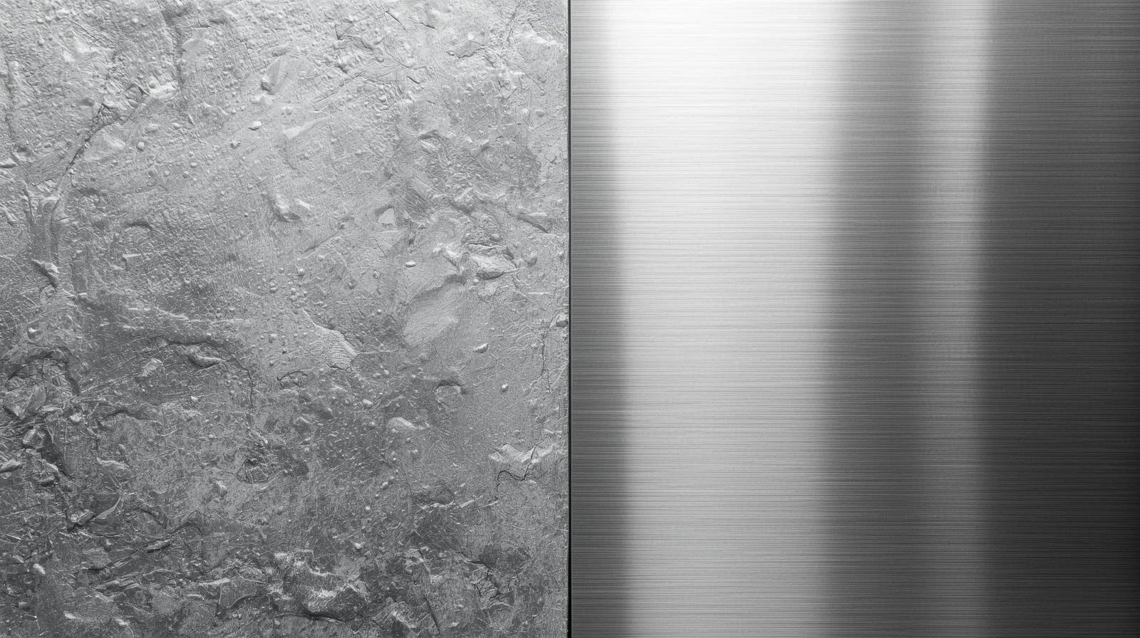 représentation visuel d'acier galvanisé et inoxydable. 